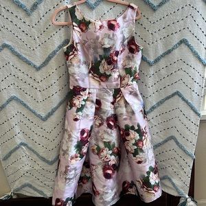 Chi Chi London Floral Print Midi Dress in Pink Size 8